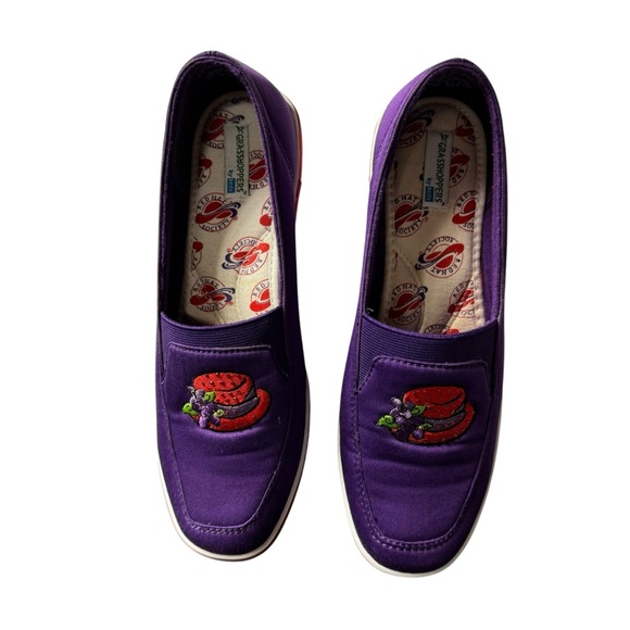 Keds Grasshoppers women’s‎ slip on shoes size 7.5, purple with red hat - Picture 3 of 5